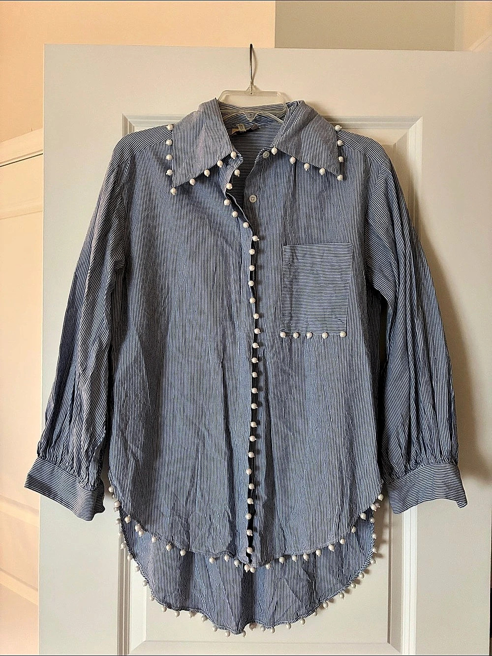 MeMeMe Striped Button Down Shirt Size Small Like New